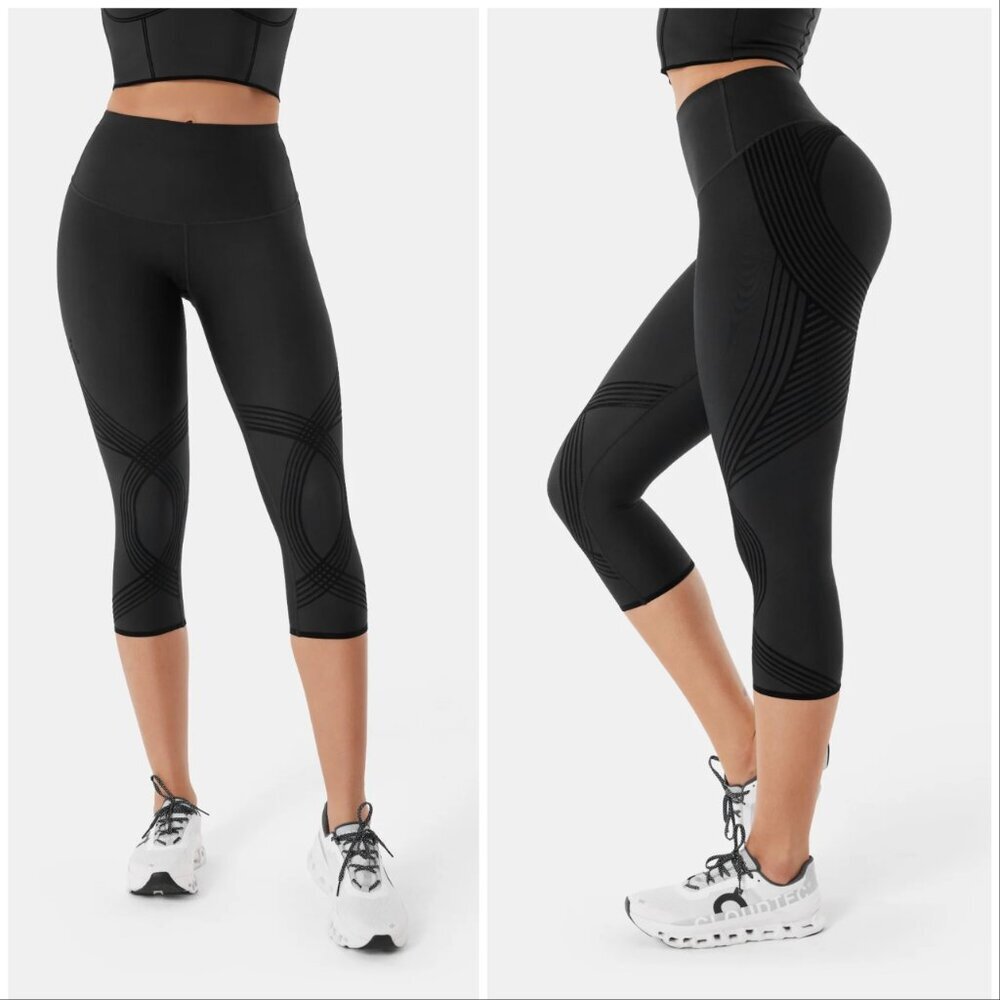 Fanka Black Body Sculpt Capri Leggings (Reversible Wear)